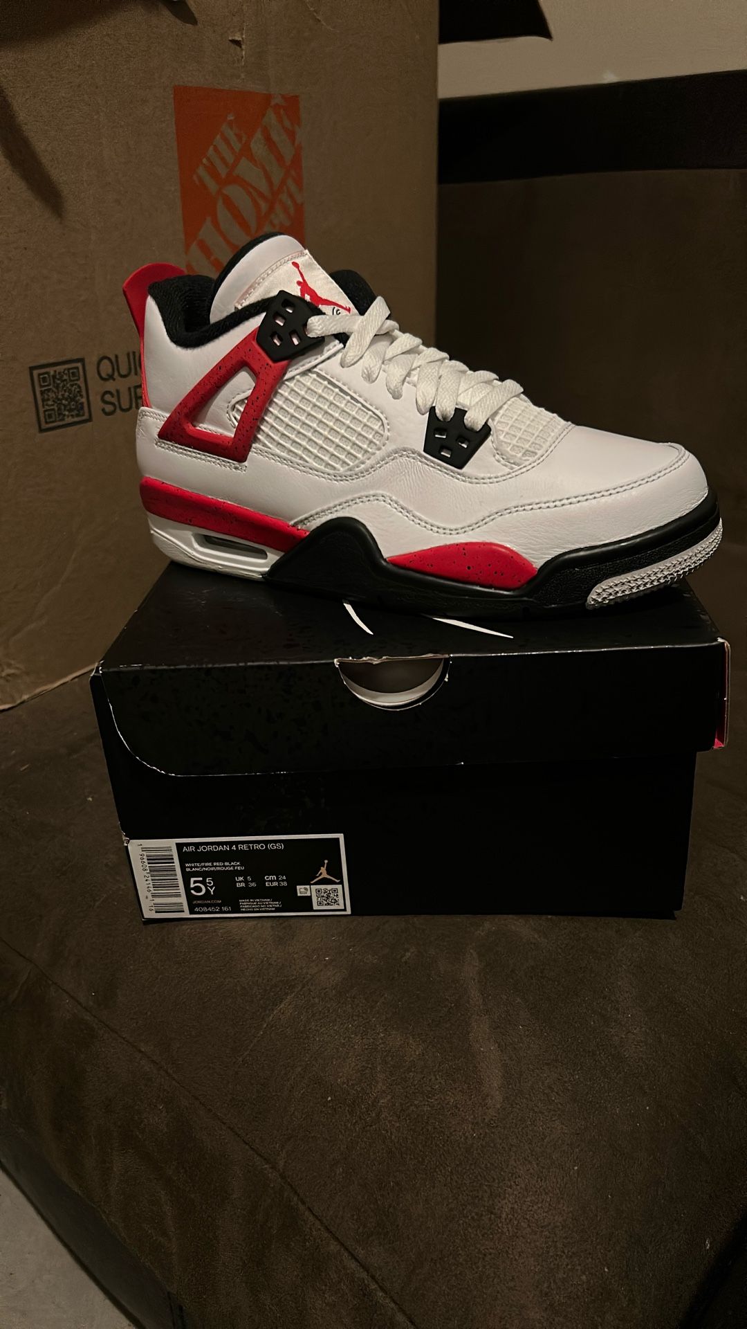 Jordan 4 Retro Red Cement (GS) 5.56.0 and 6.5 Youth