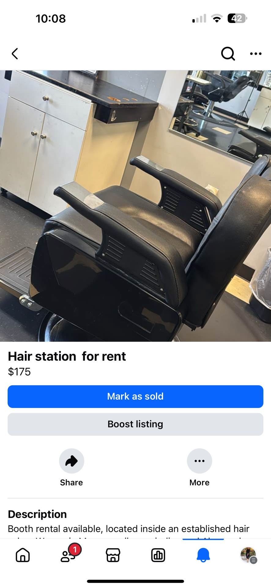 Salon Chair Rente