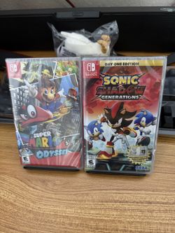 NEW SEALED Super Mario Odyssey + Sonic X Shadow Generations For Nintendo Switch