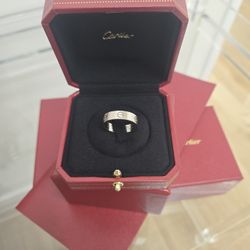 Mens Cartier Love Ring - White Gold 