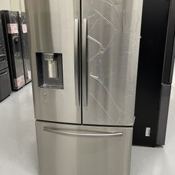 New Fridge With Warranty French Door Bottom Freezer Water Ice Stainless Steel 
