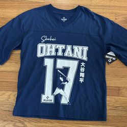 MLBPlayers Shohei Ohtani Graphic Tee Adult Medium Blue/White MLB Dodgers #17 New