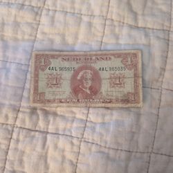 1 Dutch Guilder banknote 1945