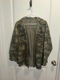 Old Navy Green Camo Button-Up Jacket - 1X