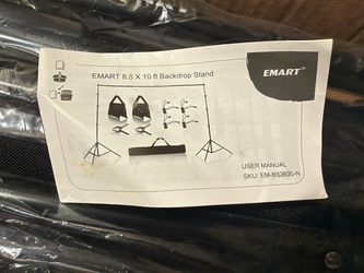 New EMART 8.5 × 10 ft Adjustable Photography Backdrop Stand Kit with Carry Bag