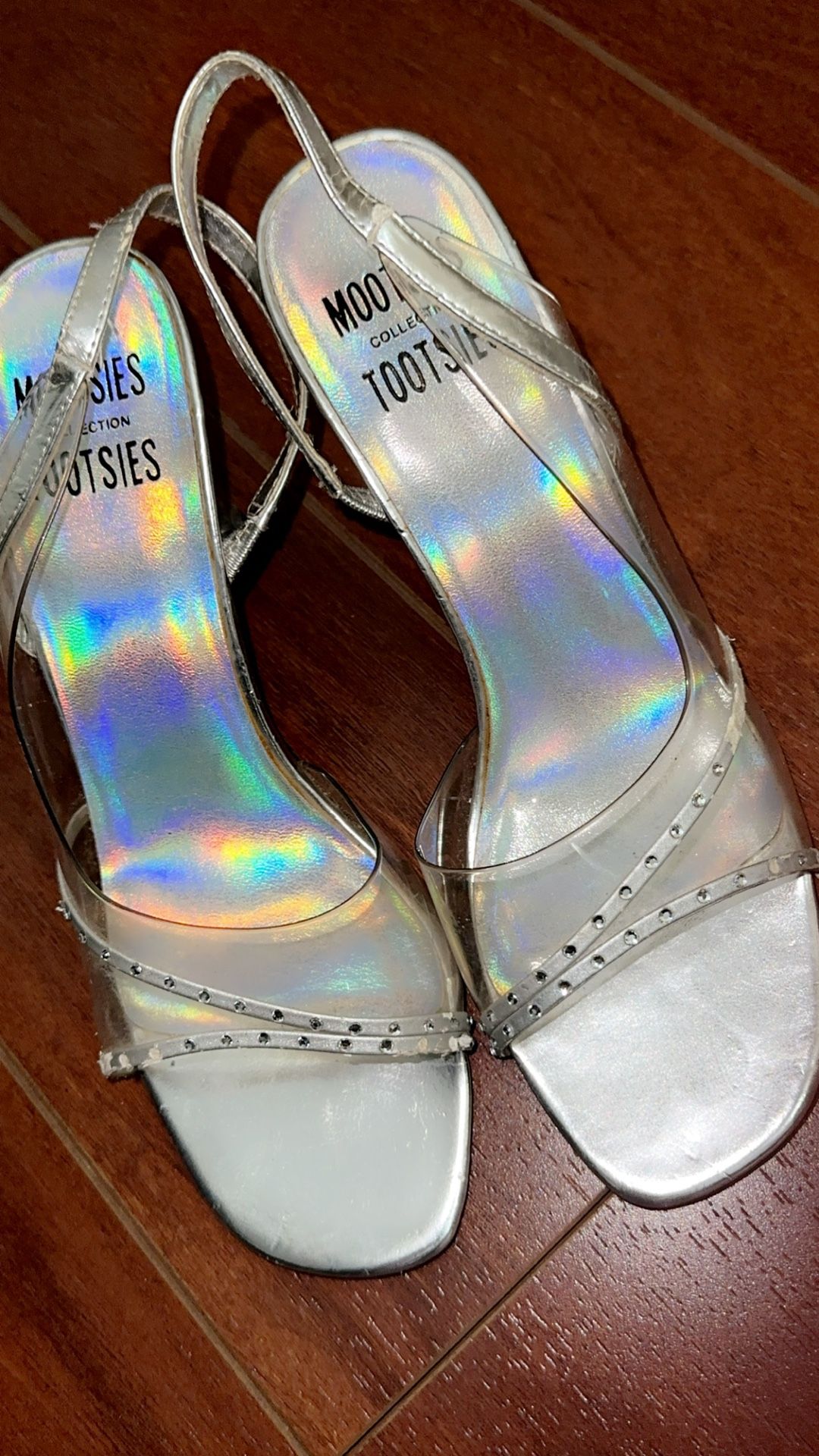 Silver Clear Heels