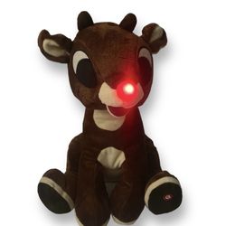 Gemmy Rudolph Animated Singing Talking Plush Rudolph The Red Nose Reindeer
