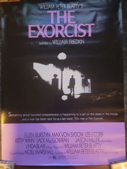 The excorcist poster signed by famous visual effects make-up artist. Dick smith
