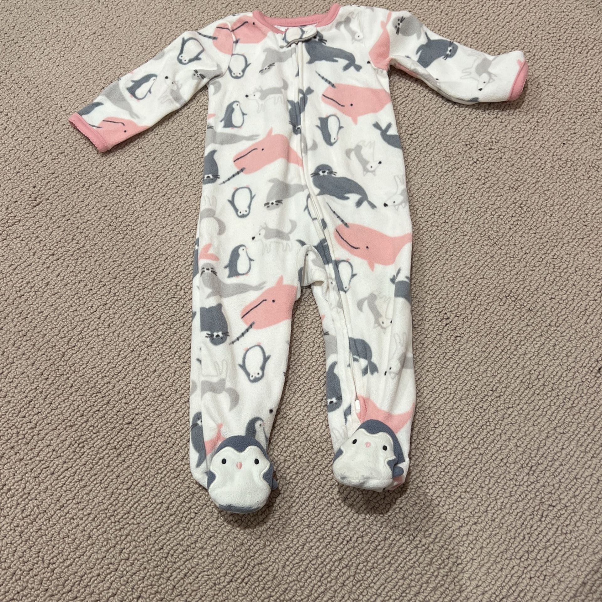 9 Month Fleece Onesie Baby Girl Winter Clothes
