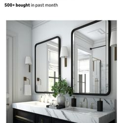 USHOWER (2 Pack) Black Mirrors 24x36