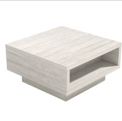 Modern Square Coffee Table with Open Shelf