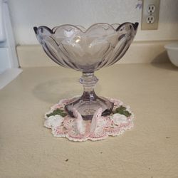 Vintage Purple  Crystal, From Age, Compote