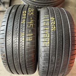 19” tires pirelli 255/45/19 semi new with free installation $200 both