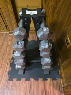 Dumbells with rack