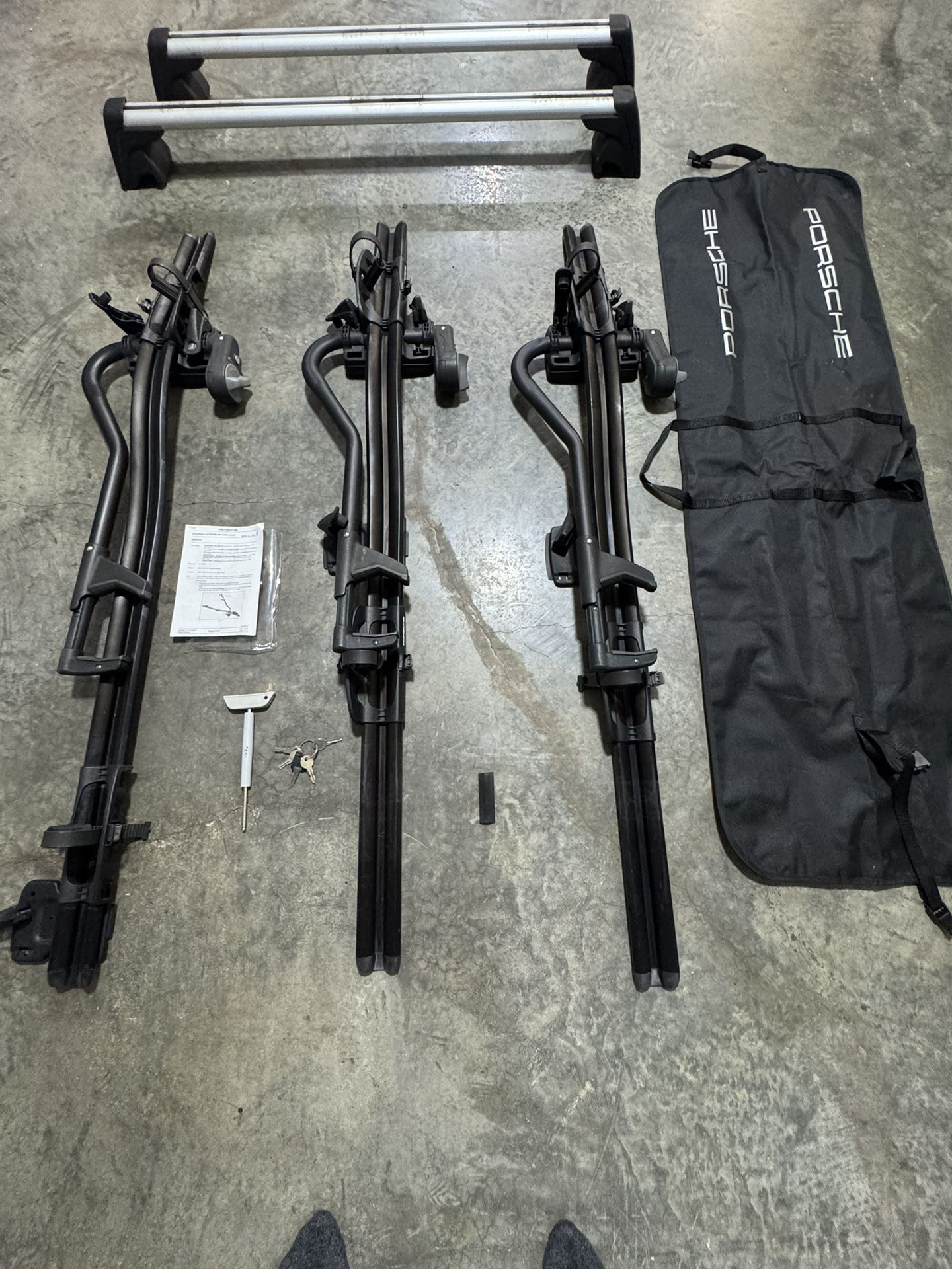 Porsche Roof Rack w 3 Bike Carriers
