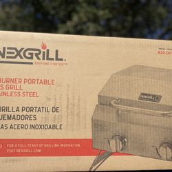 Nexgrill 2-Burner Portable Propane Gas Table Top Grill in Stainless Steel