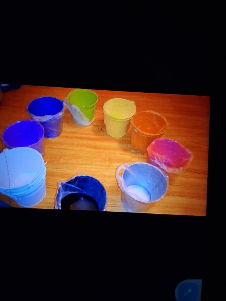 Various colored Tin Pale/ Buckets