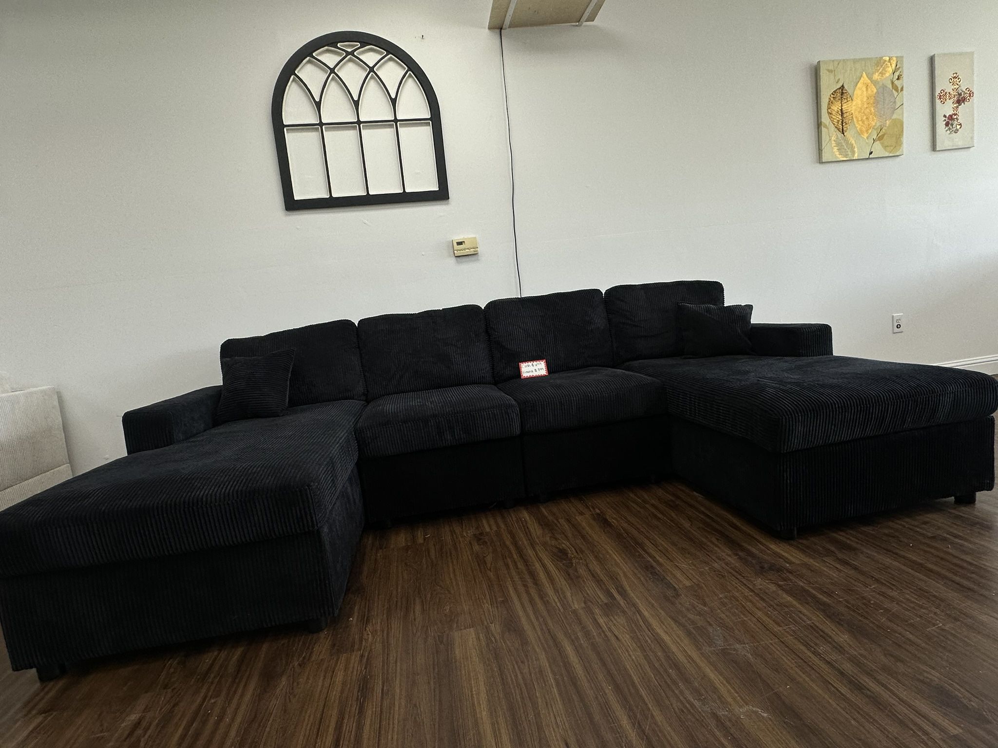 Black U- Shape Sectional
