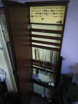Free Standing Full Length Mirror w/ Jewelry Storage