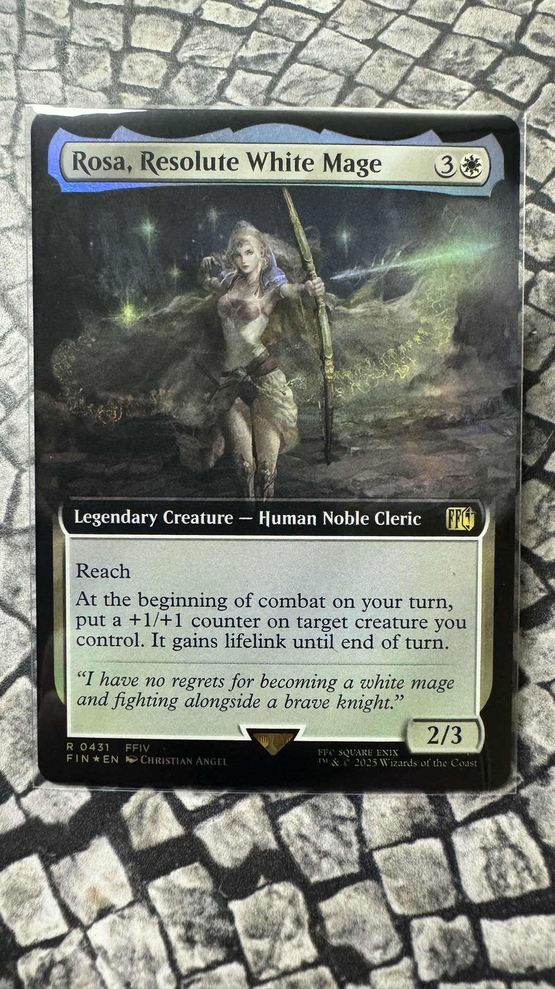 Rosa, Resolute White Mage - Extended Art Foil - Final Fantasy Magic The Gathering