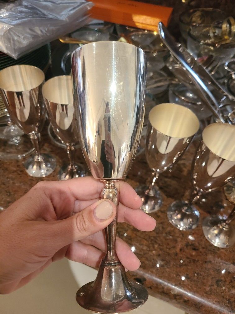 Champagne Glasses Silver
