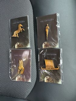 OBO Christopher Nolan The Odyssey 4-pin set (horse, Athena, helmet, ship)