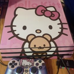 ps4 pro 1tb hello kitty covers comes with 2 controllers and accessories 
