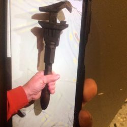 VINTAGE ….BADASSS …..MFG Pipe Wrench  Adjusting / WOOD HANDLE……USA..WOW…