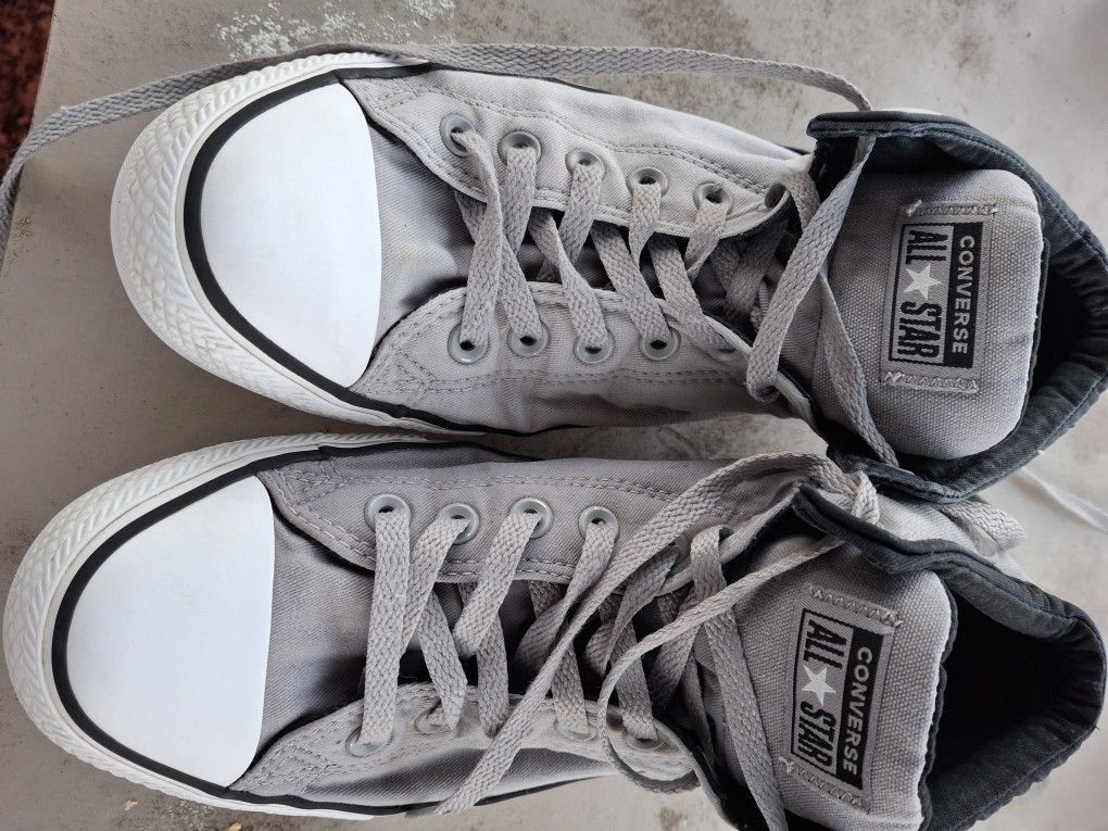 Mens Size 10 Women's Size 12 CONVERSE GRAY HI TOPS
