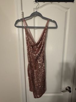Rose Gold Sequin Mini Dress