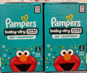 Pampers Baby-Dry Ultra Cushiony Size 3 Diapers 104 Count $25 EACH BOX 2 AVAILABLE