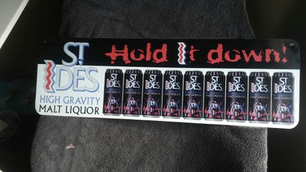 ST IDES TIN METAL BEER SIGN
