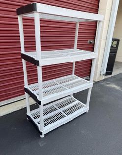 36”w, 18”d, 56”h, garage storage shelves