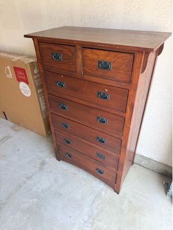 Mission Style Solid Wood 6-Drawer Tall Dresser / Chest