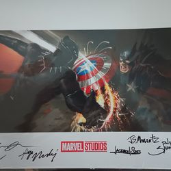 Captain America Civil War Black Panther Print Signed By The Concept Artists 