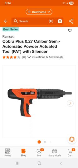 Caliber Semi-Automatic Powder Actuated Tool with Silencer (Have 3 of 4 Left Total)