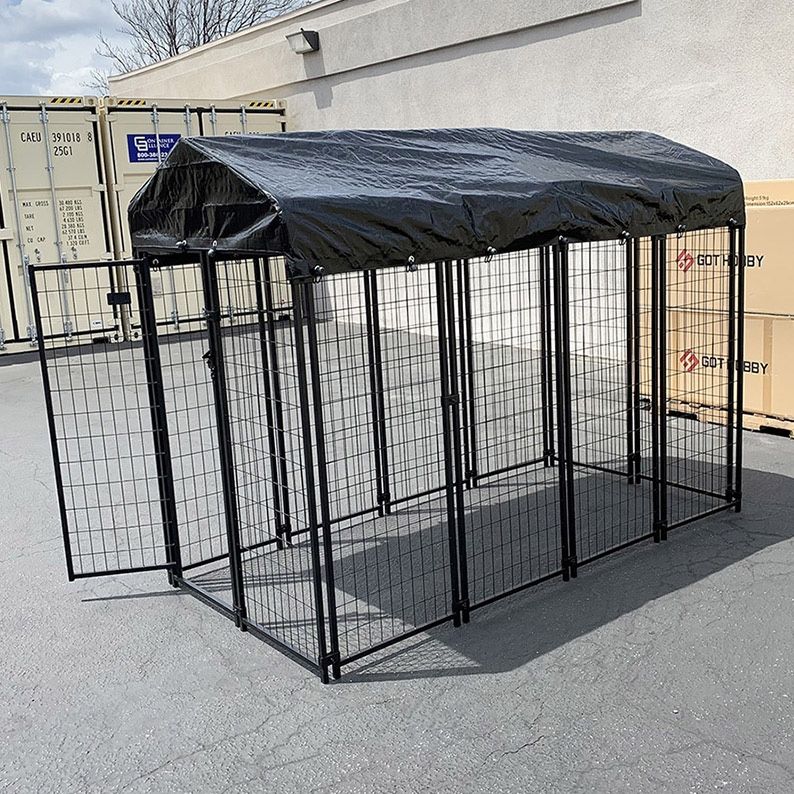 New in box $260 Large Heavy Duty Kennel with Cover Dog Cage Crate Pet Playpen (8’L x 4’W x 6’H)