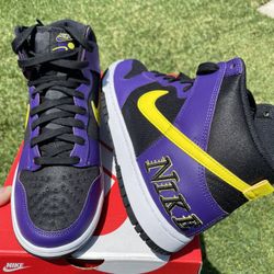 Nike Dunk High EMB Lakers Size 9.5