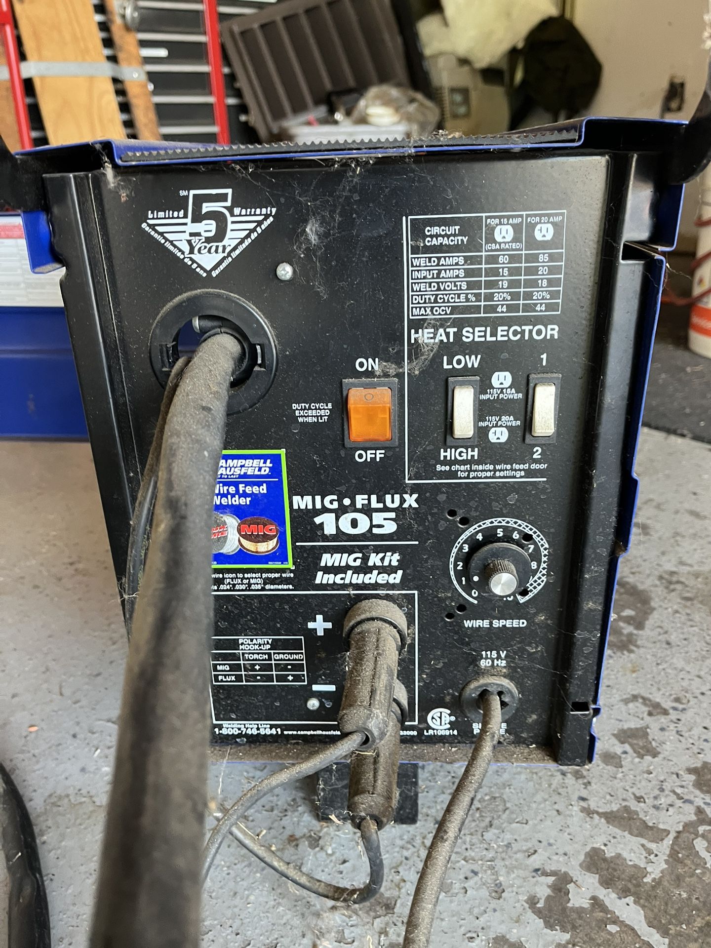 Campbell Hausfeld 105 MiG/flux Wire Feed Welder