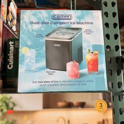 Iceman by Chefman 1 lb Dual-Size Compact Ice Machine, Ice Basket and Scoop Brand New In Box 