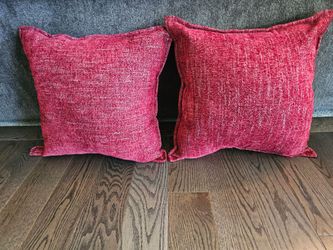 (2) Red throw pillows