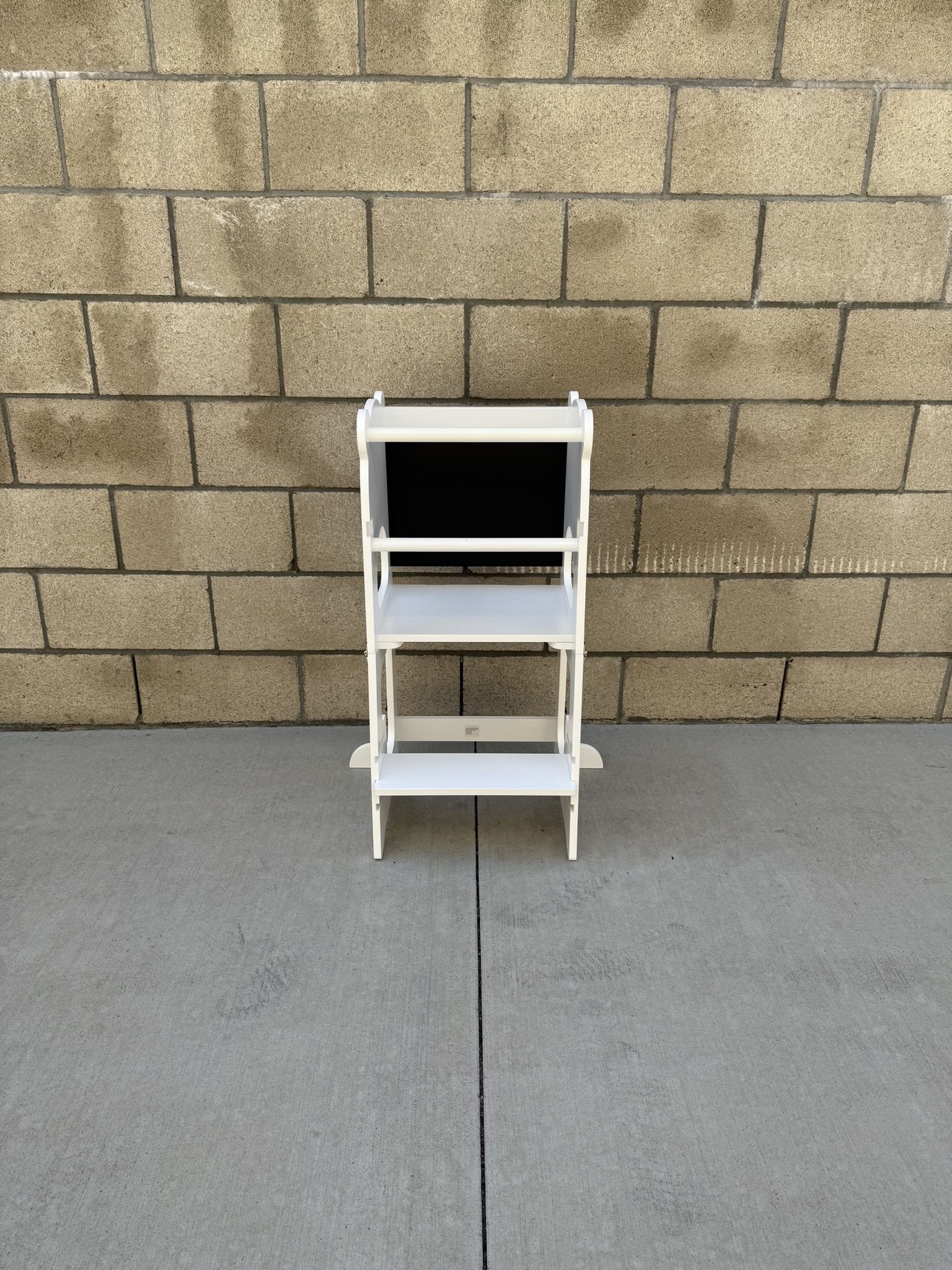 NEW White Collapsible Toddler Step Stool w/Chalkboard, Safety Rail, & Standing Tower for Kids **$40 Each**