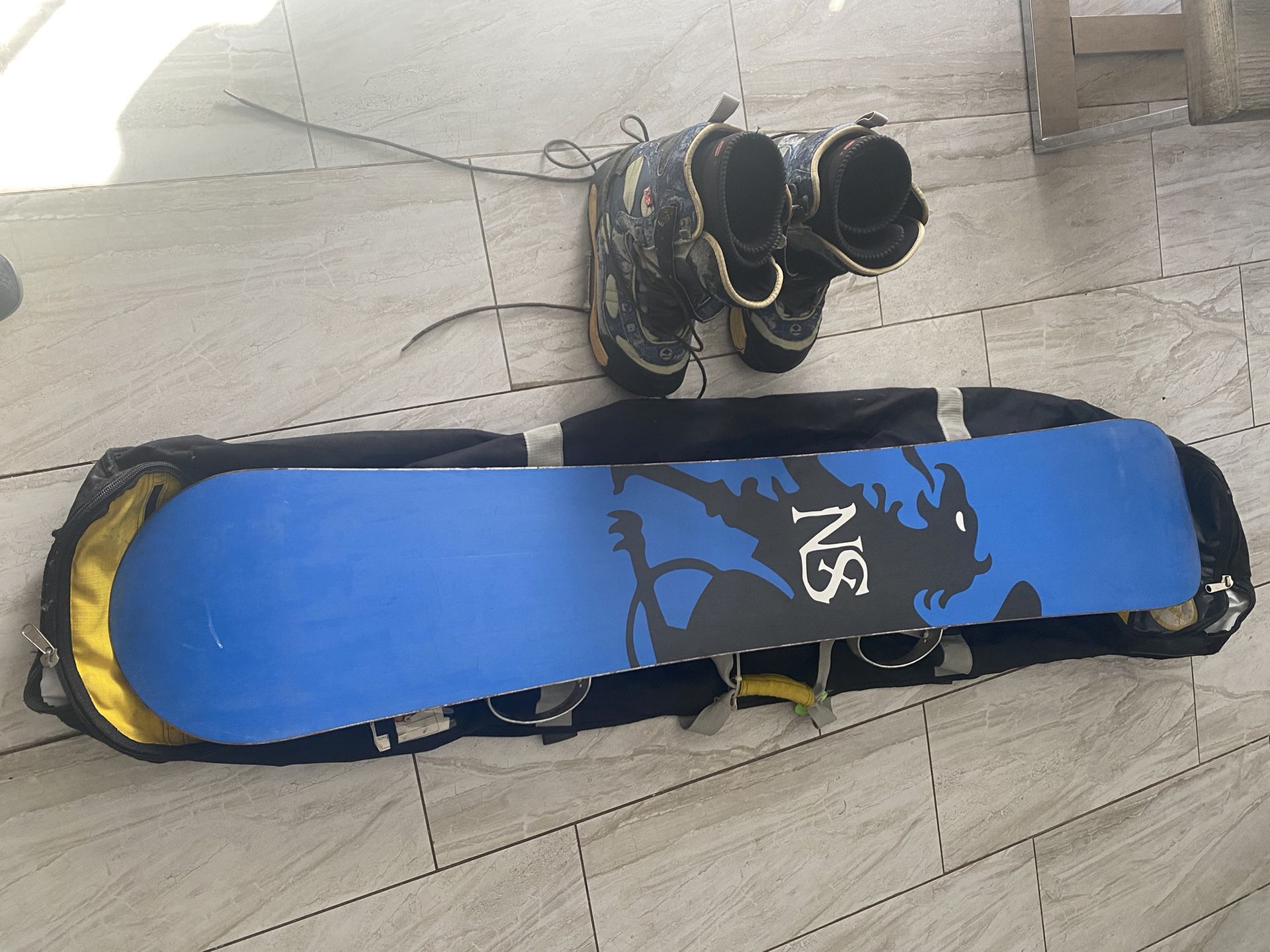 Snowboard With Boots