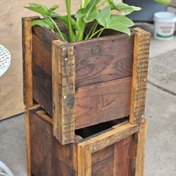 Wood Pots For Plants 