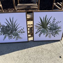 Succulent Wall Art, Set Of 2