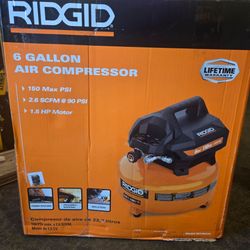 RIDGID 6 Gal. 150 PSI Portable Electric Oil-Free Jobsite Pancake Air Compressor