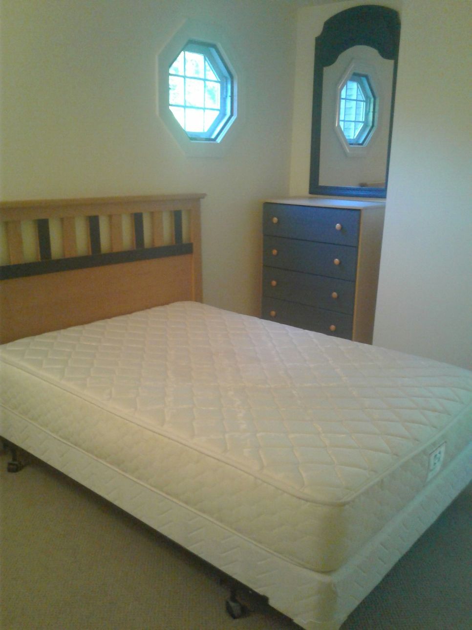 Double beds with headboard frame and mattresses Plus dresser