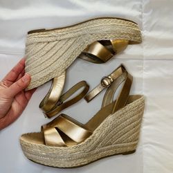 Daybreaks Powered by Nina Estelle Gold Wedge Sandals