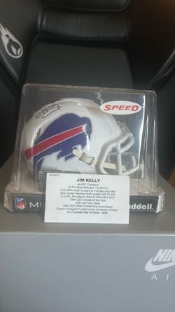 Signed Jim Kelly NFL mini helmet