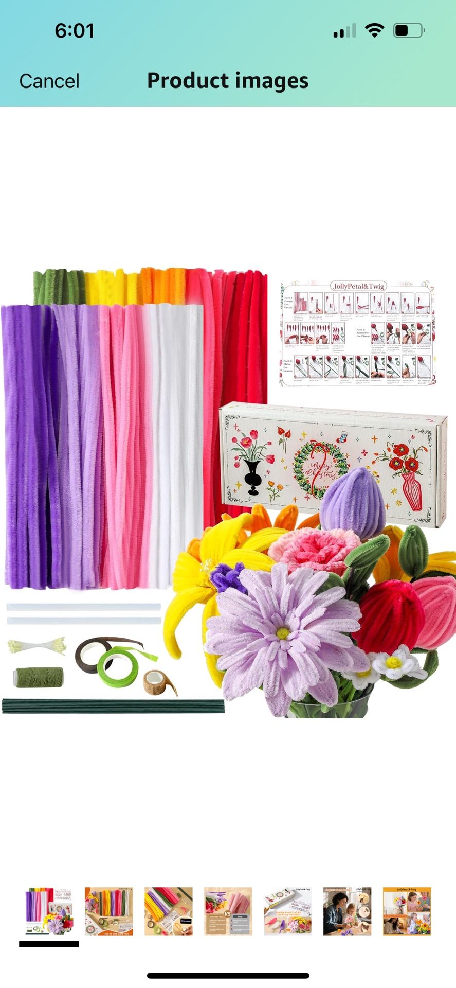 10 Colors Pipe Cleaners Craft,Chenille Stems Plush Craft Kit,Colorful Pipe Cleaners Flowers Kit with Floral Tape
